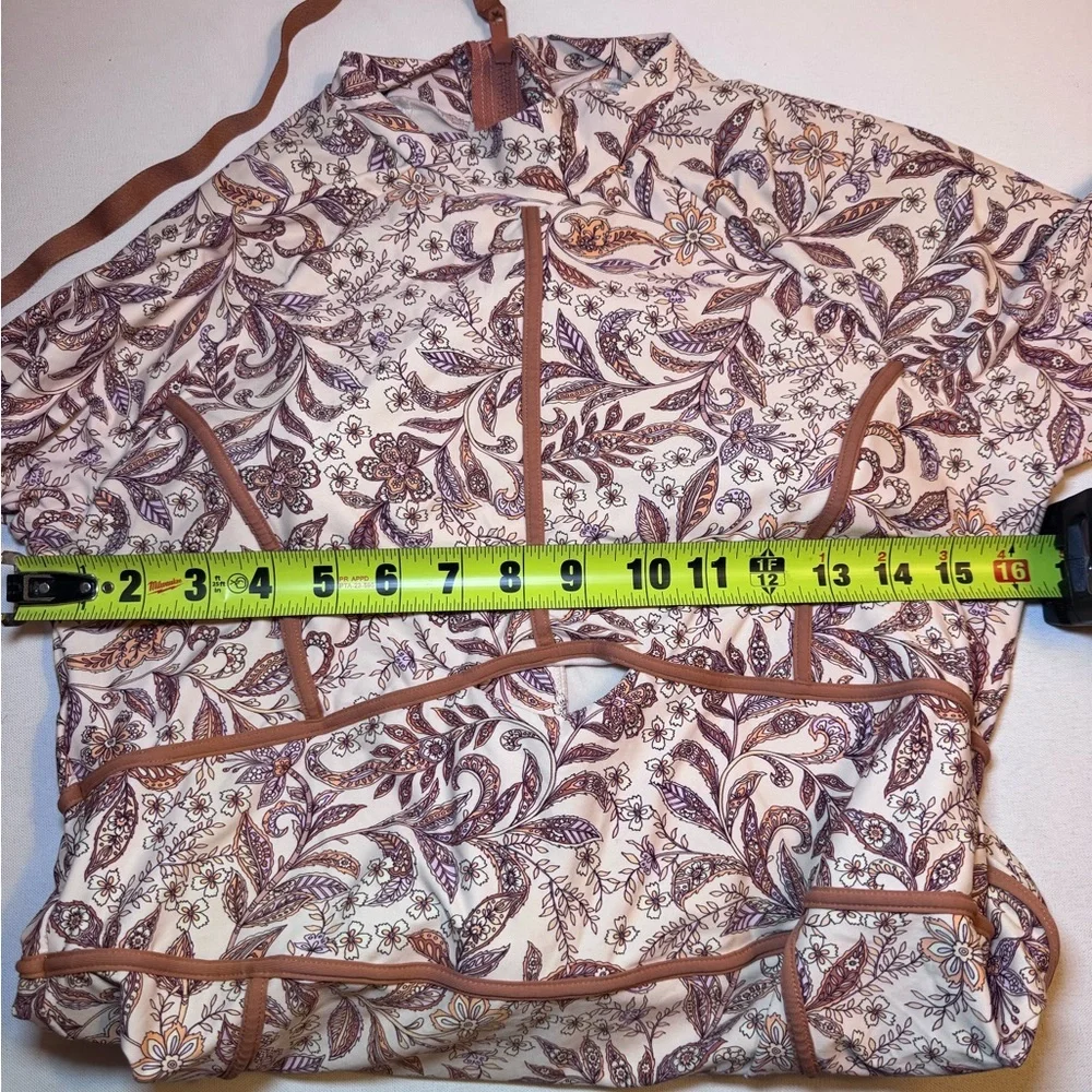 Rip Curl Floral Long Sleeve One Piece Swimsuit - Cream and Orange - Picture 8 of 9